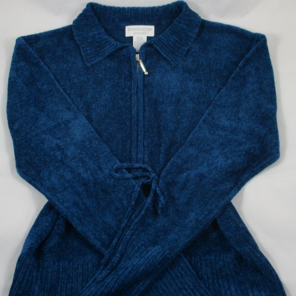 Worthington Teal Full-Zip Sweater